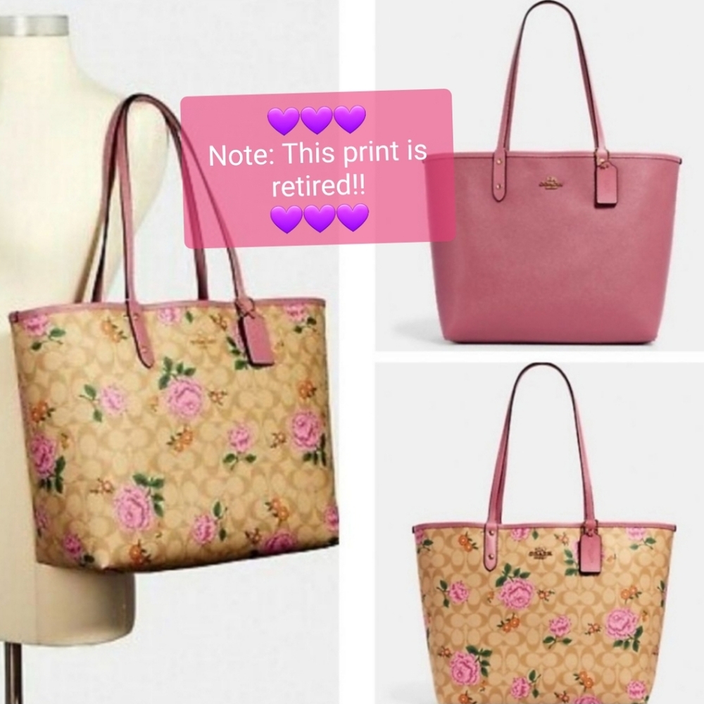 🫶🇺🇲COACH City Tote in Signature Canvas Prairie Rose Print